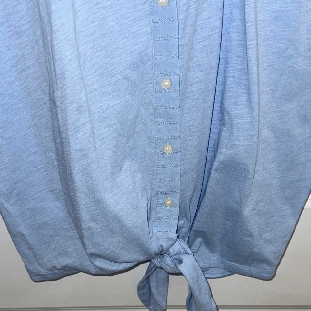 LOFT Sky Blue Button Down Shirt - Picture 4 of 6